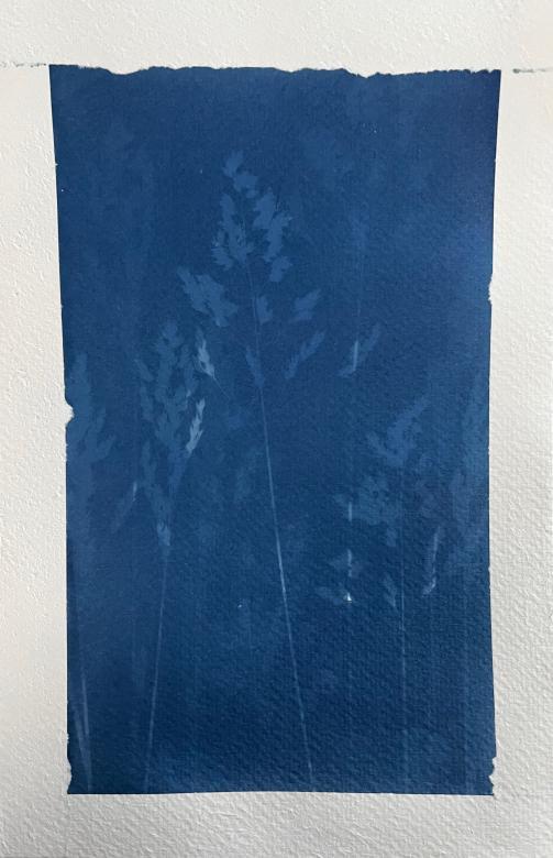 canvas with blue painted rectangle