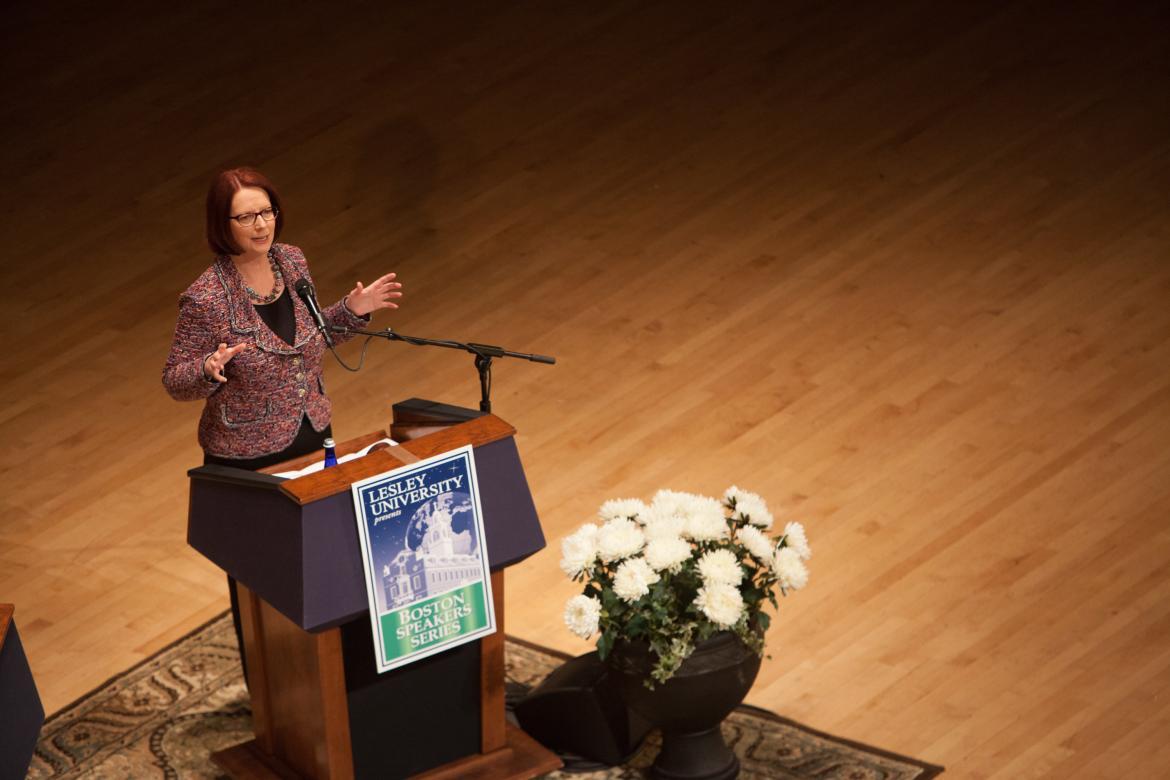 Julia Gillard speaking stage