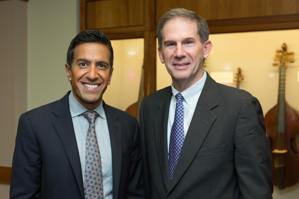 Sanjay Gupta with President Joe Moore