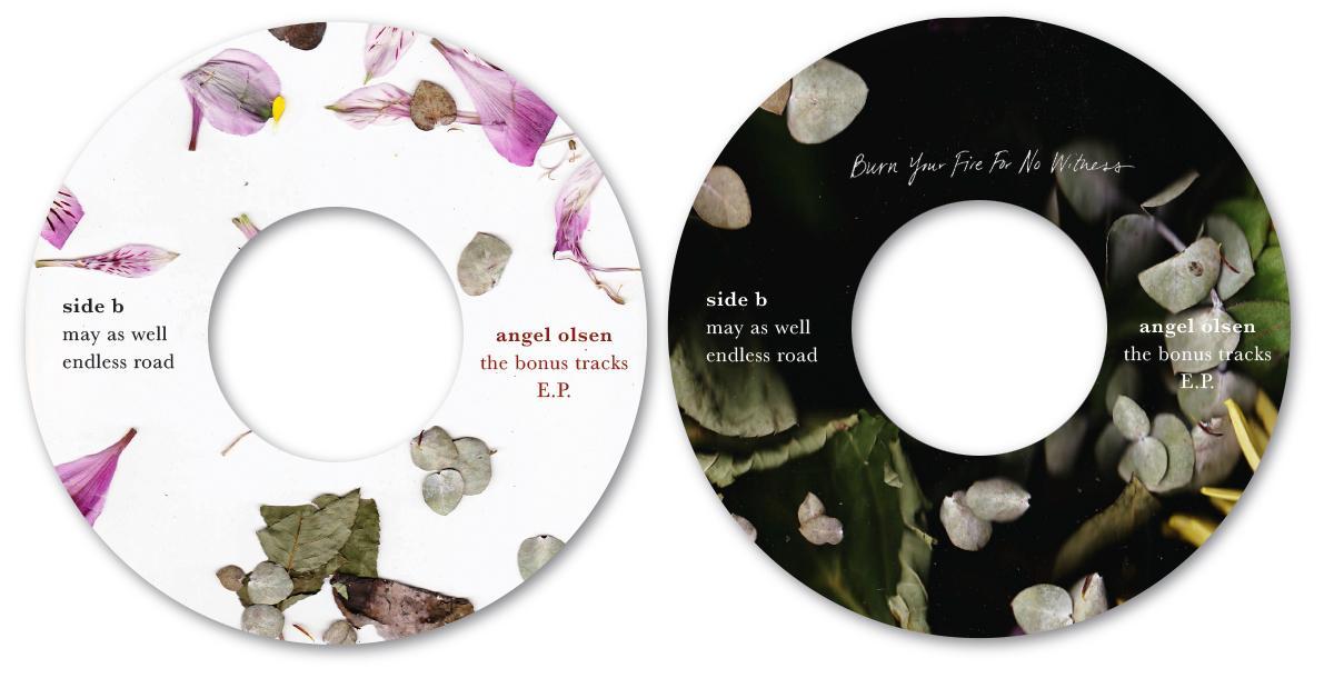 mock record label with dead flowers on a white and black background