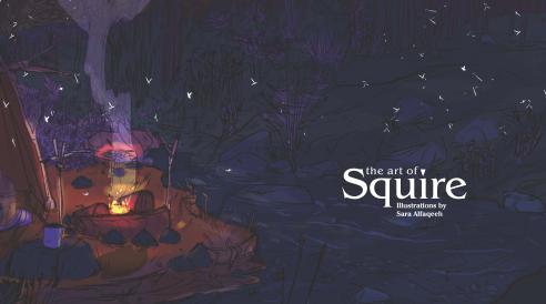 illustration of campfire under the stars 