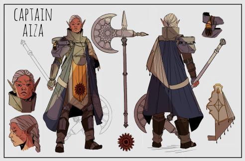 digital illustration of elf warrior characater