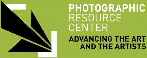 New Photographic Resource Center logo with green background and words Photographic Resource Center and Advancing the Art and the Artists