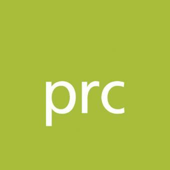 Green square with "prc" in white and lower case
