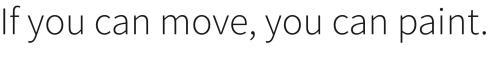 A quote by Shaun McNiff that says "If you can move, you can paint."