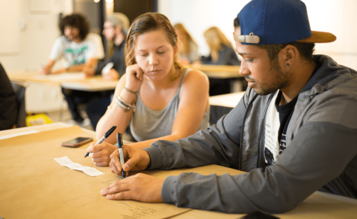 students in interactive design class