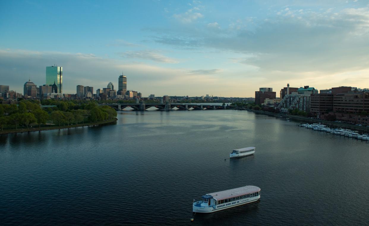 Charles River with Boston skyline in the background