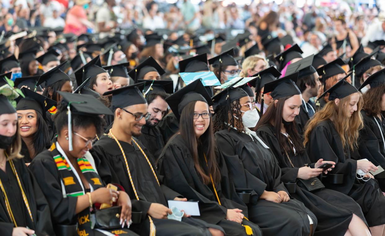 Graduates at commencement