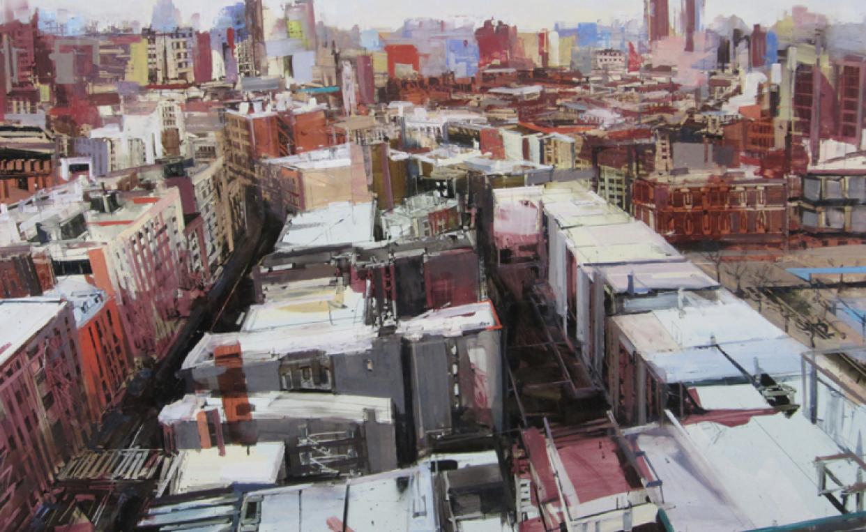 cityscape painting by Sean Flood