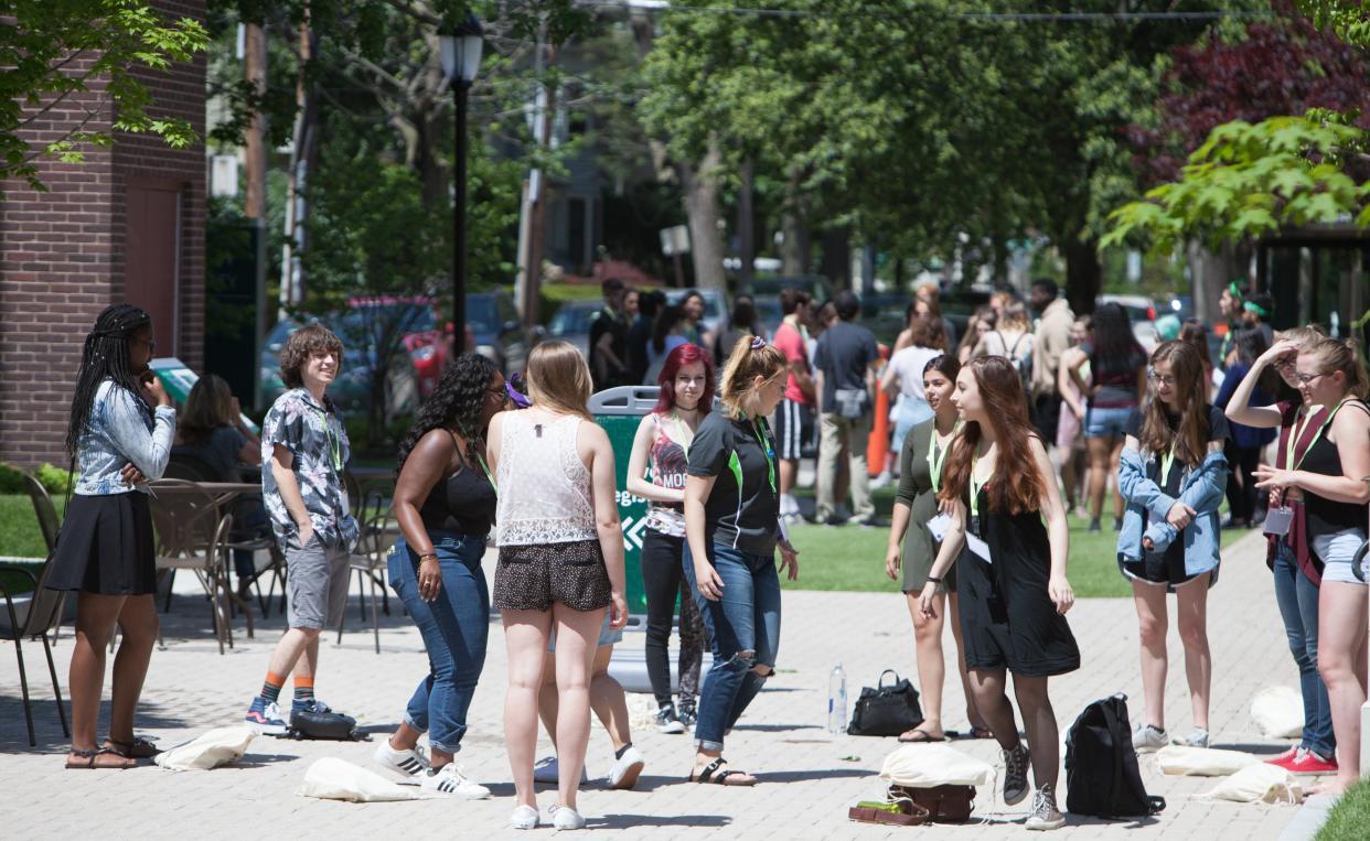 students participating in activities at orientation