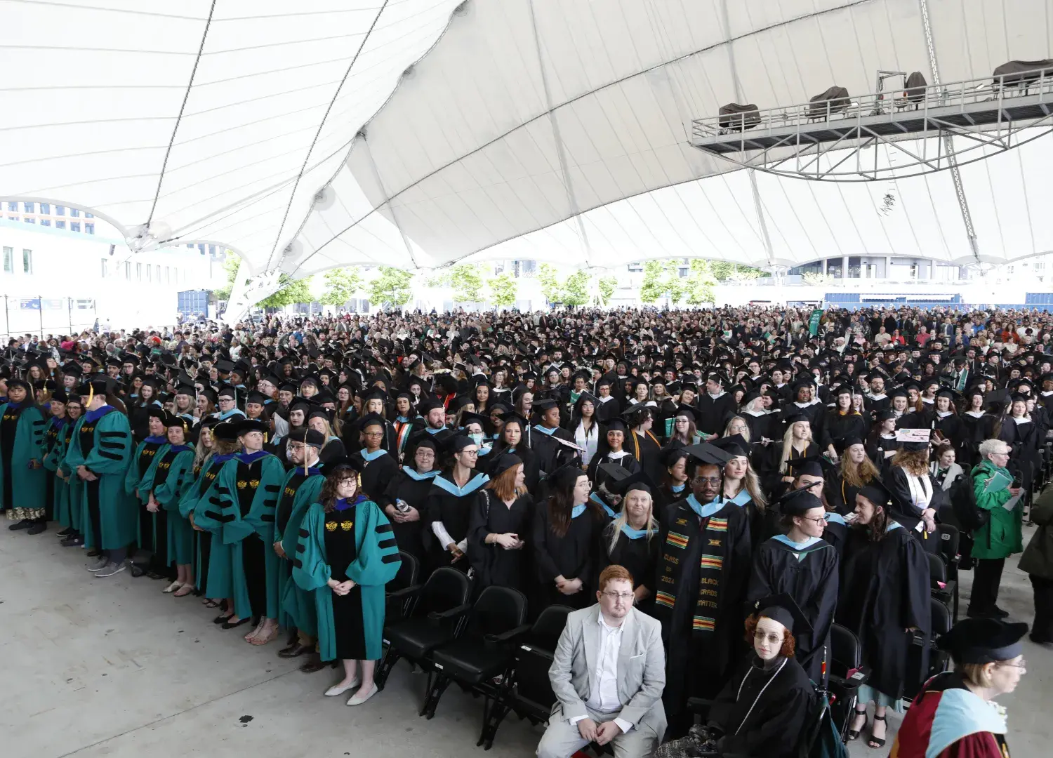 Crowd shot of Lesley commencement 2024.