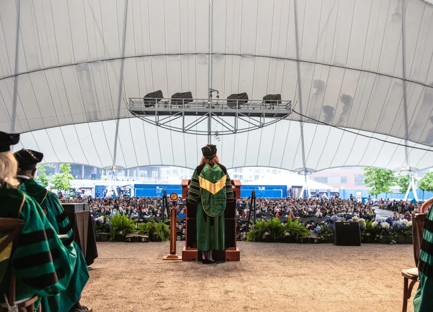 Janet Steinmayer addressing commencement