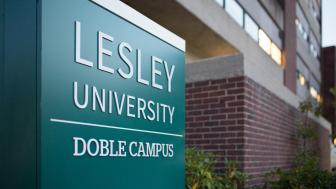 Lesley university campus sign