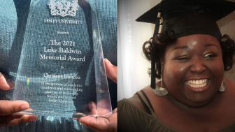 Composite of Luke Baldwin Award and Chrislene Francois