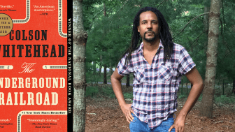 Colson Whitehead author photo (standing in the woods) and the cover of his book.