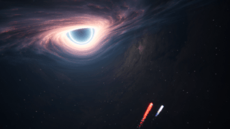 A CGI eye in a dark sky