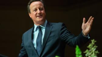 David Cameron addresses the audience at Symphony Hall.