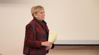 Margaret McKenna speaks.