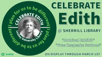 Celebrate Edith exhibit poster.