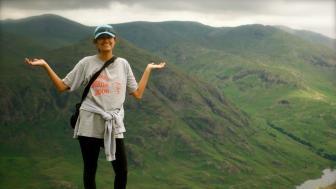Laura Geidel on a hike through the mountains.