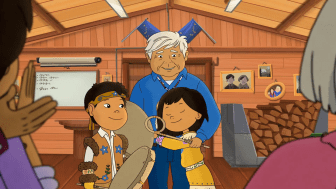 Molly of Denali hugs her grandfather.