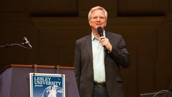 Rick Steves speaks at Boston Symphony Hall