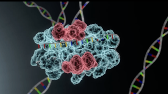 screenshot of CRISPR Cas9 gene-editing technology from VFX video