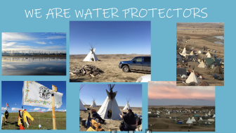 collage of images under heading We Are Water Protectors