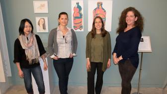 Lesley alumnae, pictured left to right, Heidi Lee, Ruth Rieffanaugh, Susan Loomis-Wing and Christine Winship