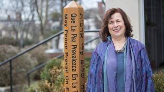 Vivien Marcow Speiser stands on South Campus