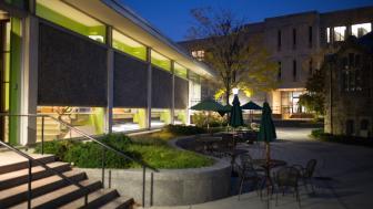 Washburn Hall at night