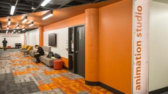 A photo of the Animation Studio in the basement of University Hall