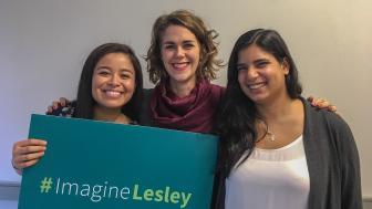 Alumnae Leidy Denise Aviles ’18, Kathrym Van Demark ’16, and Puja Kranz-Howe ’18