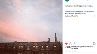 Photograph of an alumni Instagram channel