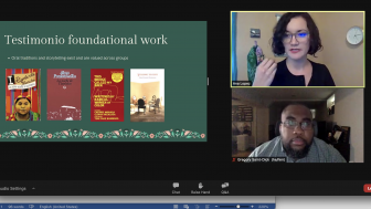 screenshot of ana lopez presentation with lopez and gregory saint-dick