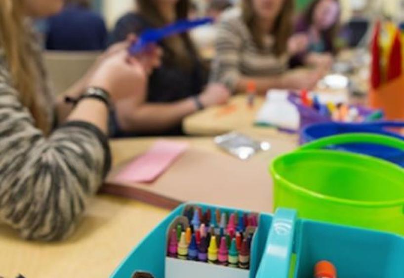 Lesley students teaching in classroom
