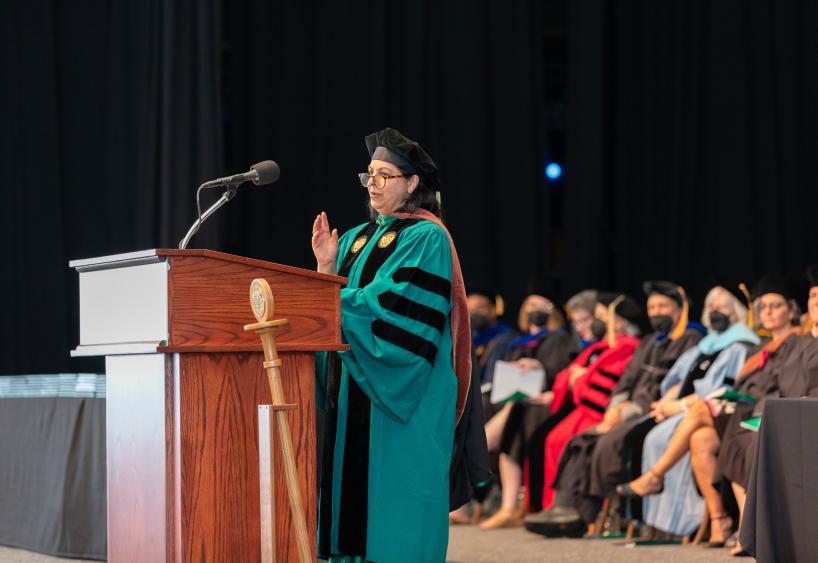Geeta Pradhan addresses the Class of 2022