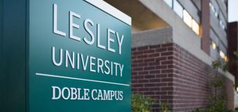 Lesley university campus sign