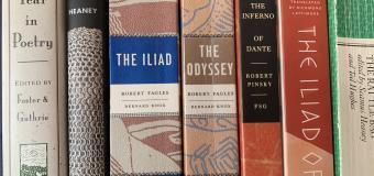 A shelf of classic works of literature