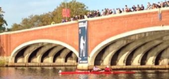 Kristina Gillis rows in the Head of the Charles Regatta