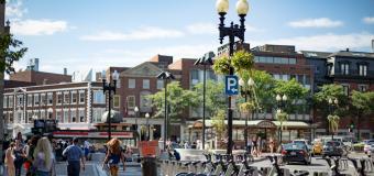 Harvard Square in Cambridge, Massachusetts