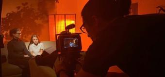 James M. Del Ponte behind the camera on set