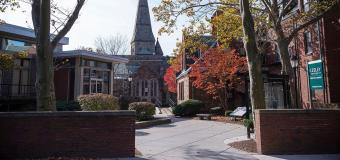 An image of Washburn Commons, Sherrill Library and Lawrence Hall 