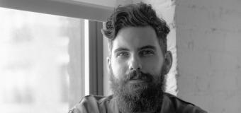 Black and white photo of Nick Lehane