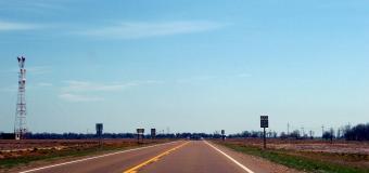 Open road in the country, Mississippi Delta