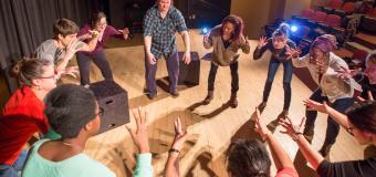 Group of Lesley University drama therapy students