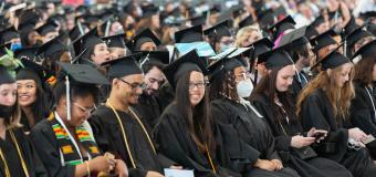 Graduates at commencement