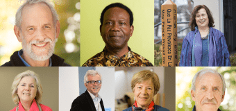 Collage of faculty: Jay Jones, Michael “Shabaash” Kemeh, Vivien Marcow Speiser, Martha McKenna, Shaun McNiff, Louise Pascale, Rick Reinkraut. 