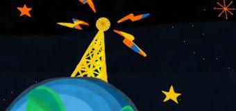 illustration of a globe with a radio tower