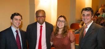 Dean Steven Shapiro, Dr. Randall Kennedy, student Alexa Quinn Madrid and Dr. Michael Illuzzi